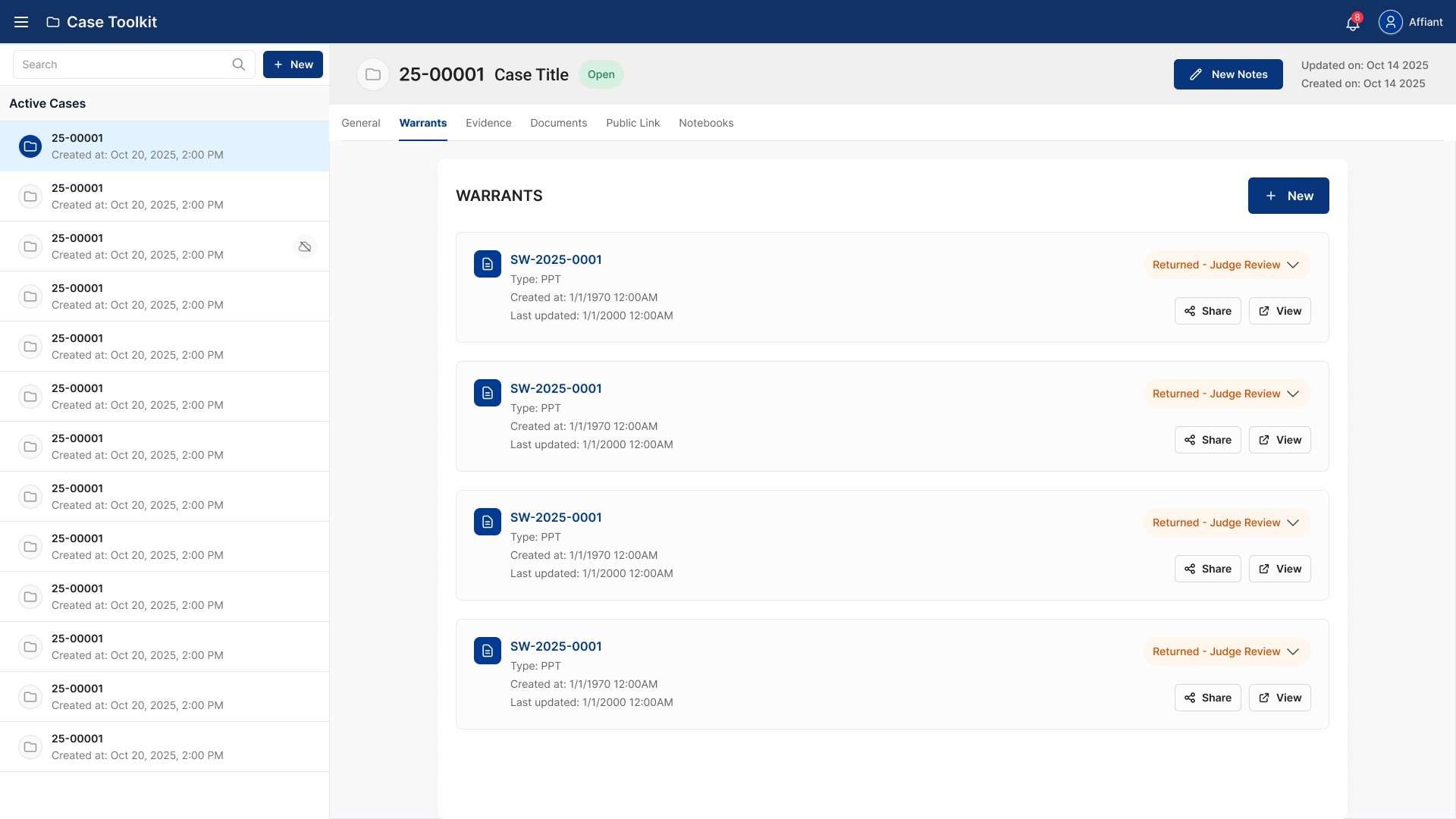 Case toolkit screenshot